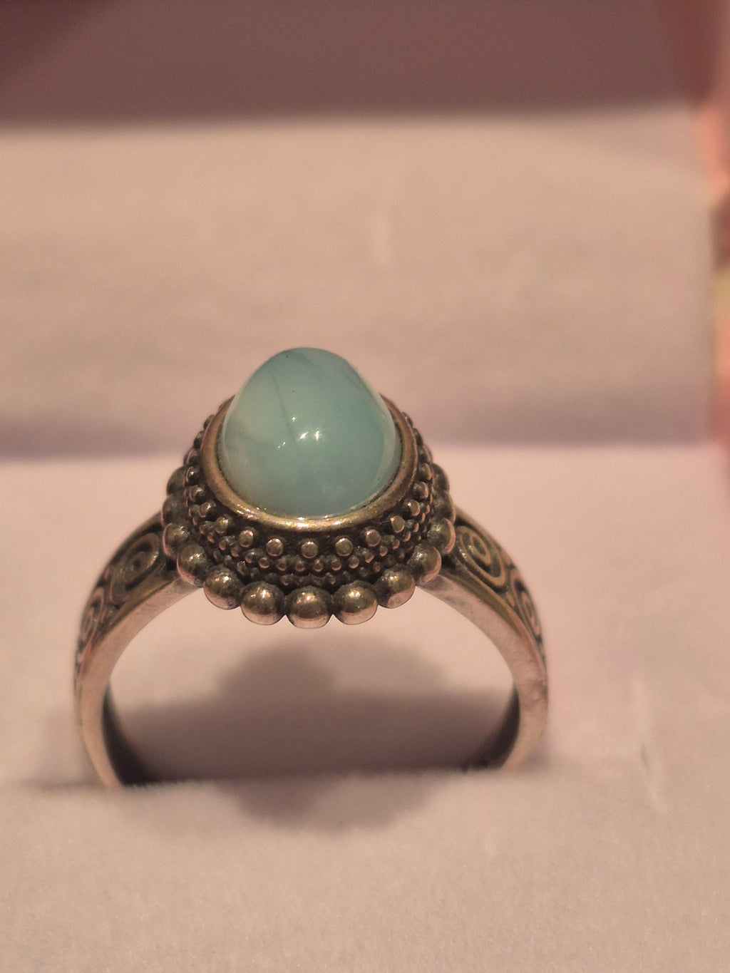 Vintage Larimar Silver s925 Adjustable Ring