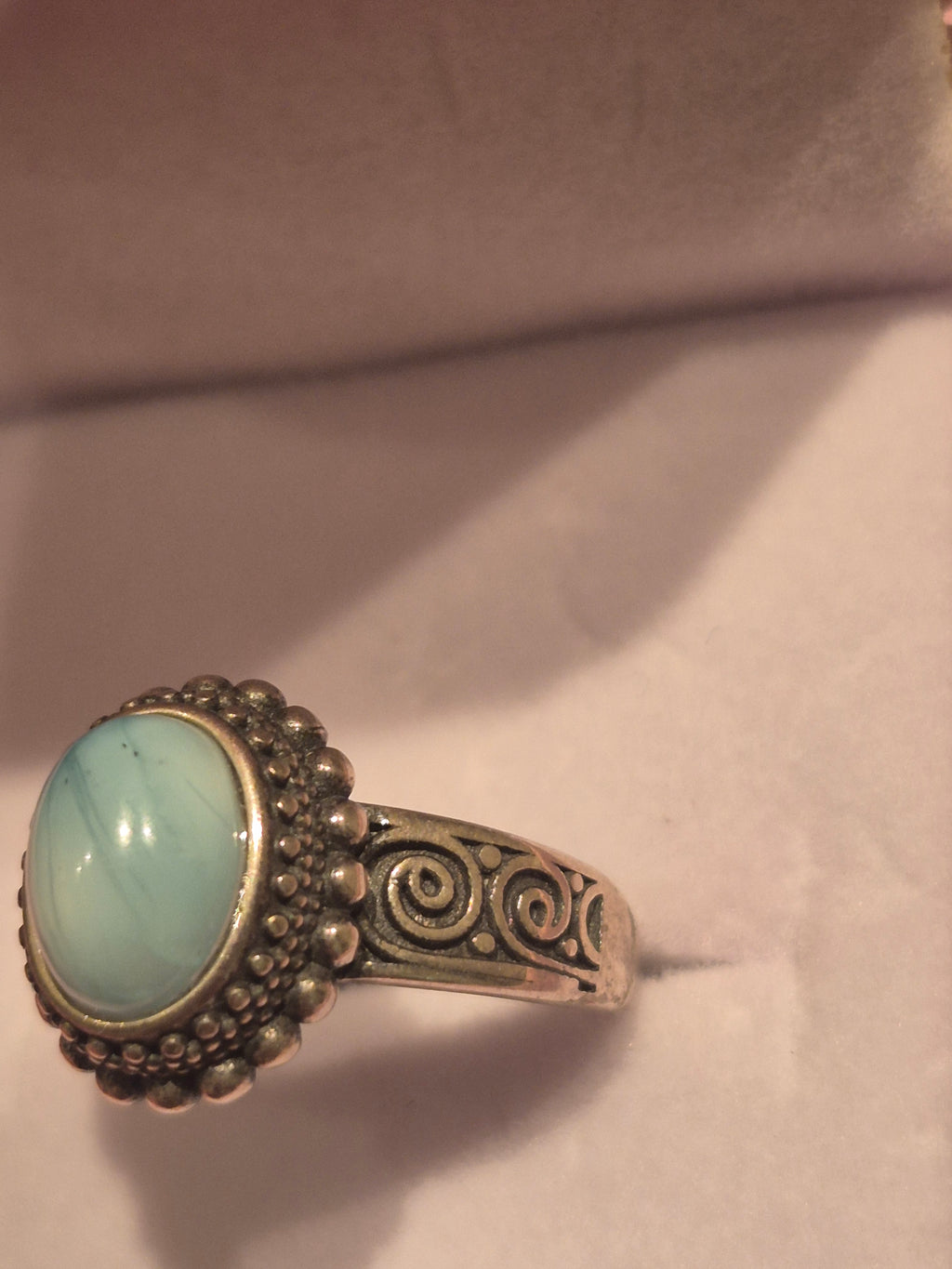Vintage Larimar Silver s925 Adjustable Ring
