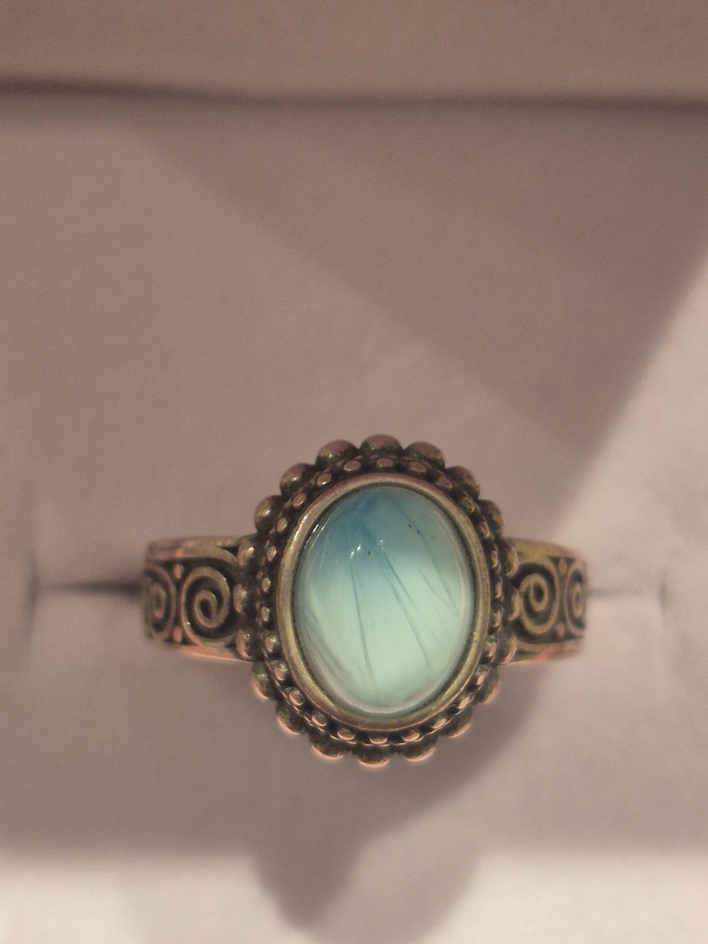 Vintage Larimar Silver s925 Adjustable Ring