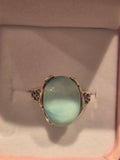 Classic Style Larimar Silver s925 Adjustable Ring